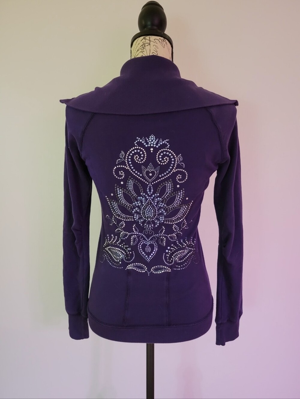 City Lights Vintage Purple Rhinestone-Embellished Hoodie